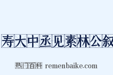 寿大中丞见素林公叙是什么意思的图片